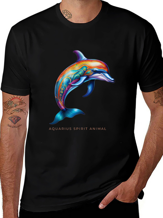 Aquarius Spirit Animal Dolphin Graphic T-Shirt