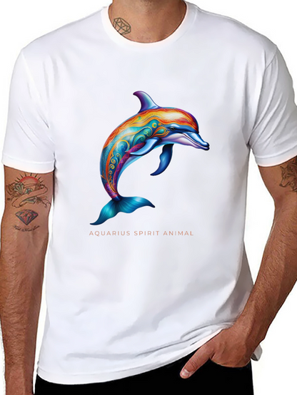Aquarius Spirit Animal Dolphin Graphic T-Shirt