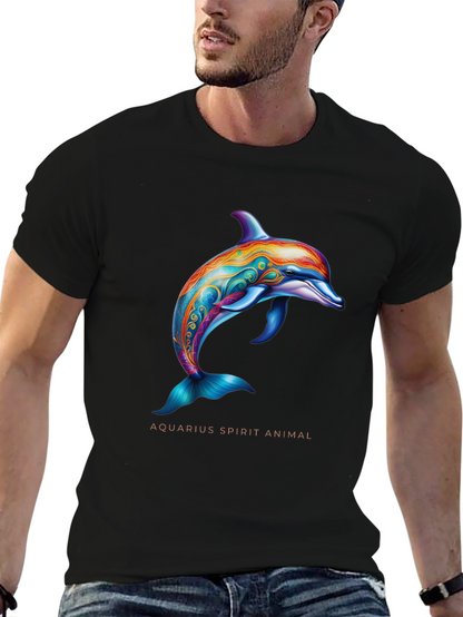 Aquarius Spirit Animal Dolphin Graphic T-Shirt