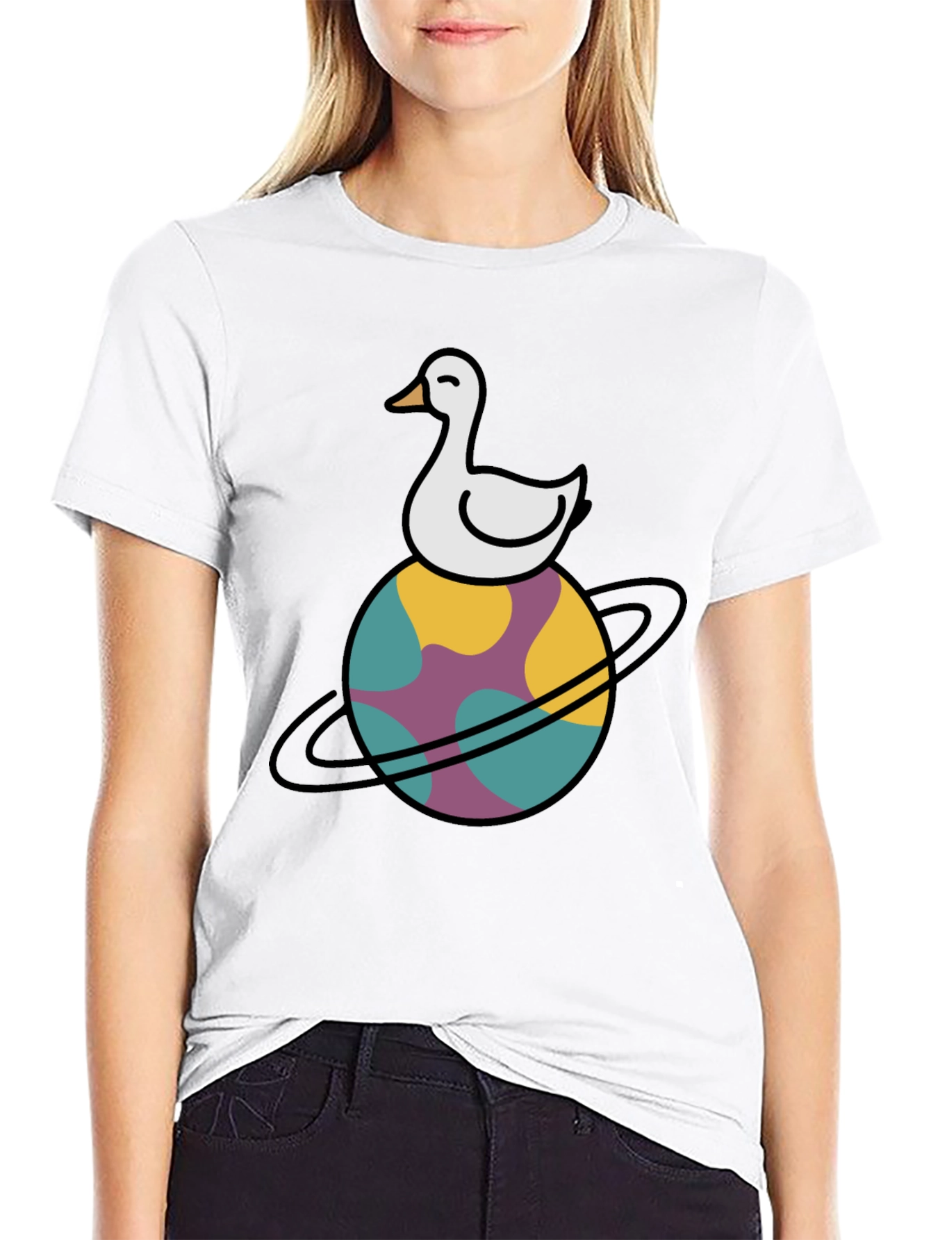 Duck Planet Tee - Quirky Graphic T-Shirt