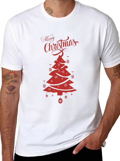 Festive Merry Christmas Tree Graphic Tee