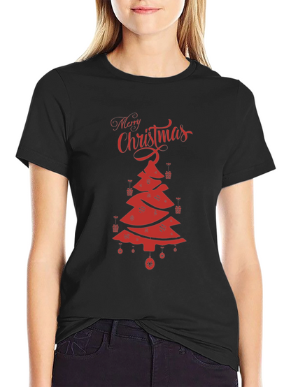 Festive Merry Christmas Tree Graphic Tee