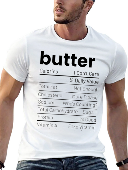 Butter Nutrition Facts Funny Graphic Tee