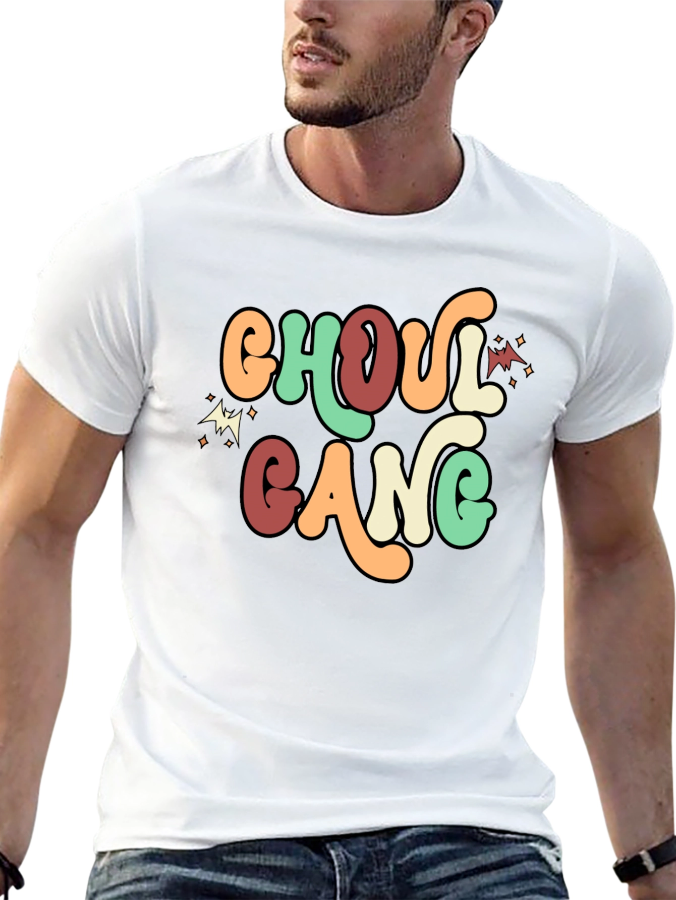 Ghoul Gang Retro Graphic Tee - Halloween Fun