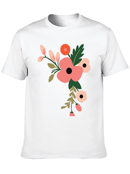 Floral Graphic Print T-Shirt - Black
