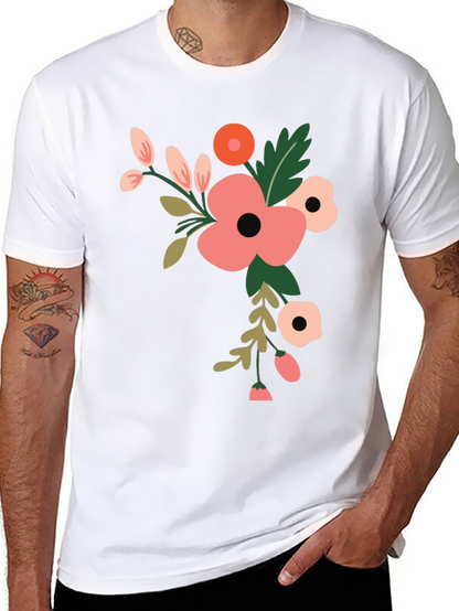 Floral Graphic Print T-Shirt - Black
