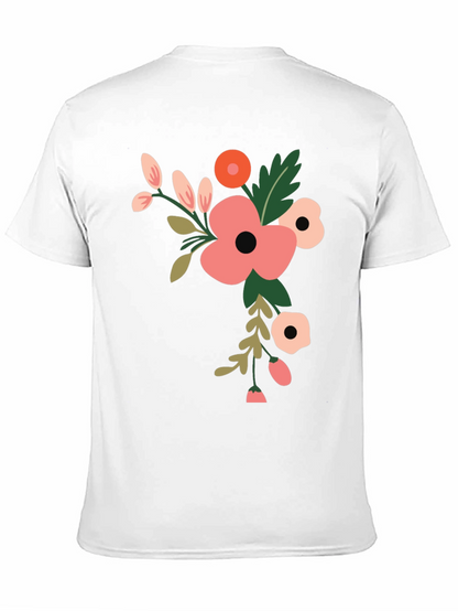 Floral Graphic Print T-Shirt - Black