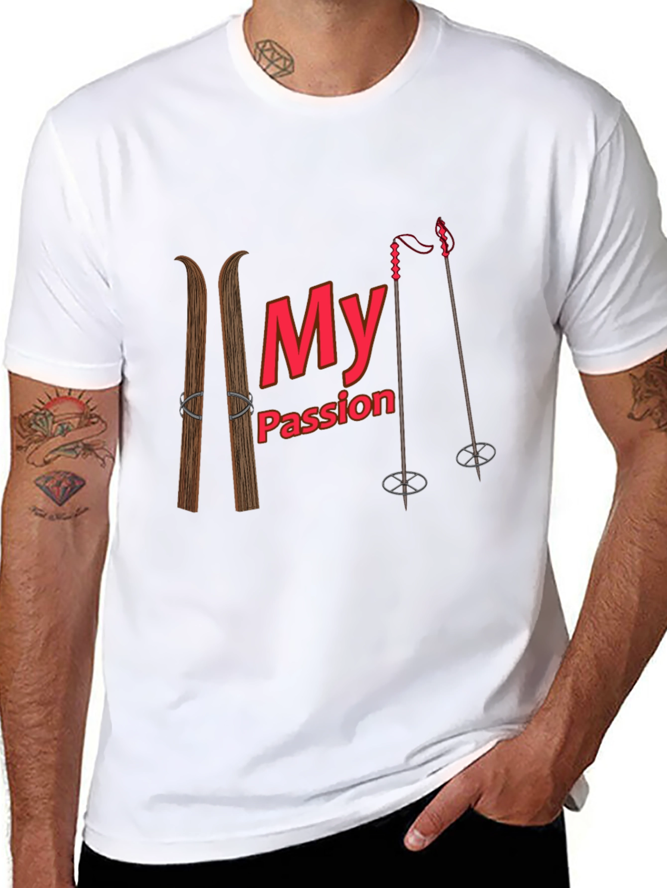 Skiing Passion Graphic T-Shirt