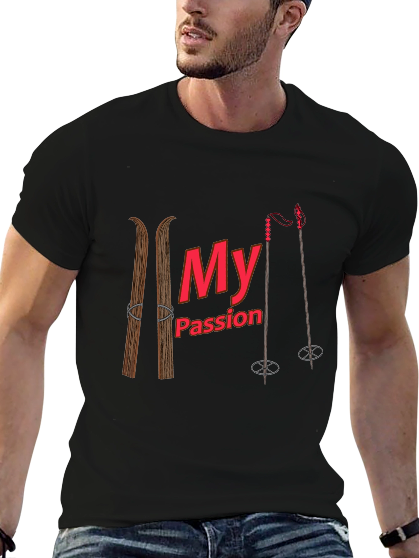 Skiing Passion Graphic T-Shirt