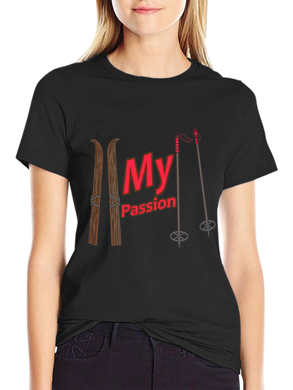 Skiing Passion Graphic T-Shirt