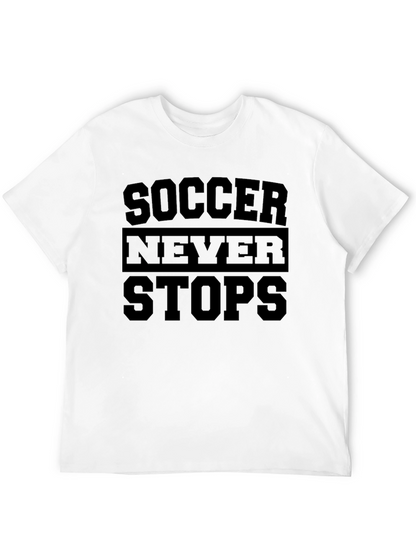 Soccer Never Stops Black Graphic T-Shirt