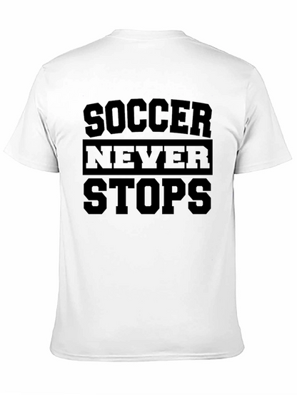 Soccer Never Stops Black Graphic T-Shirt