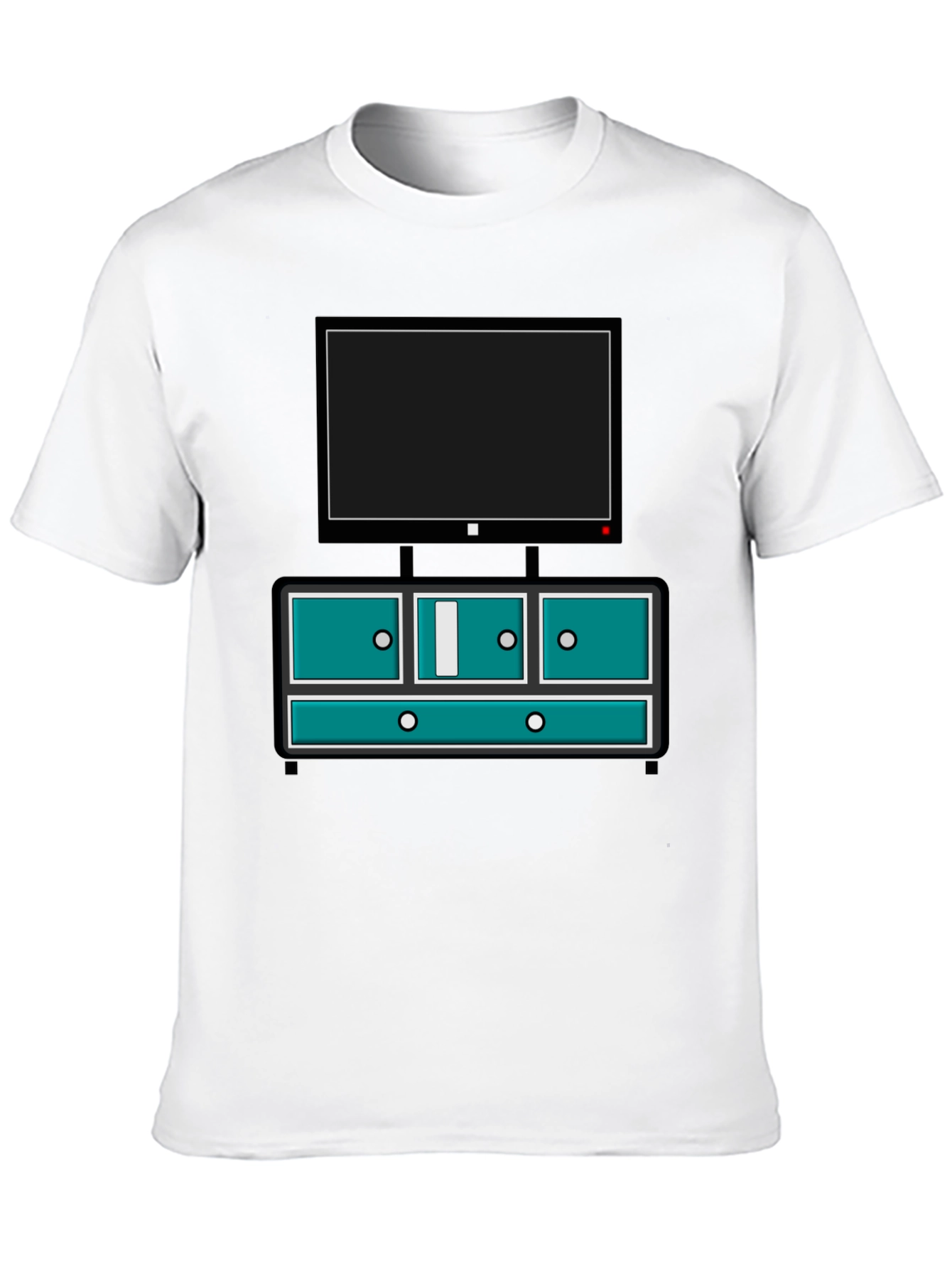 Retro TV Console Graphic Tee - Black Casual Style