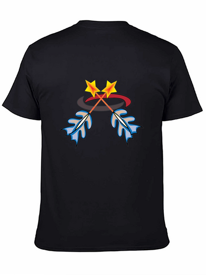 Stylized Crossed Arrows Graphic Tee - Black