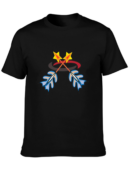 Stylized Crossed Arrows Graphic Tee - Black
