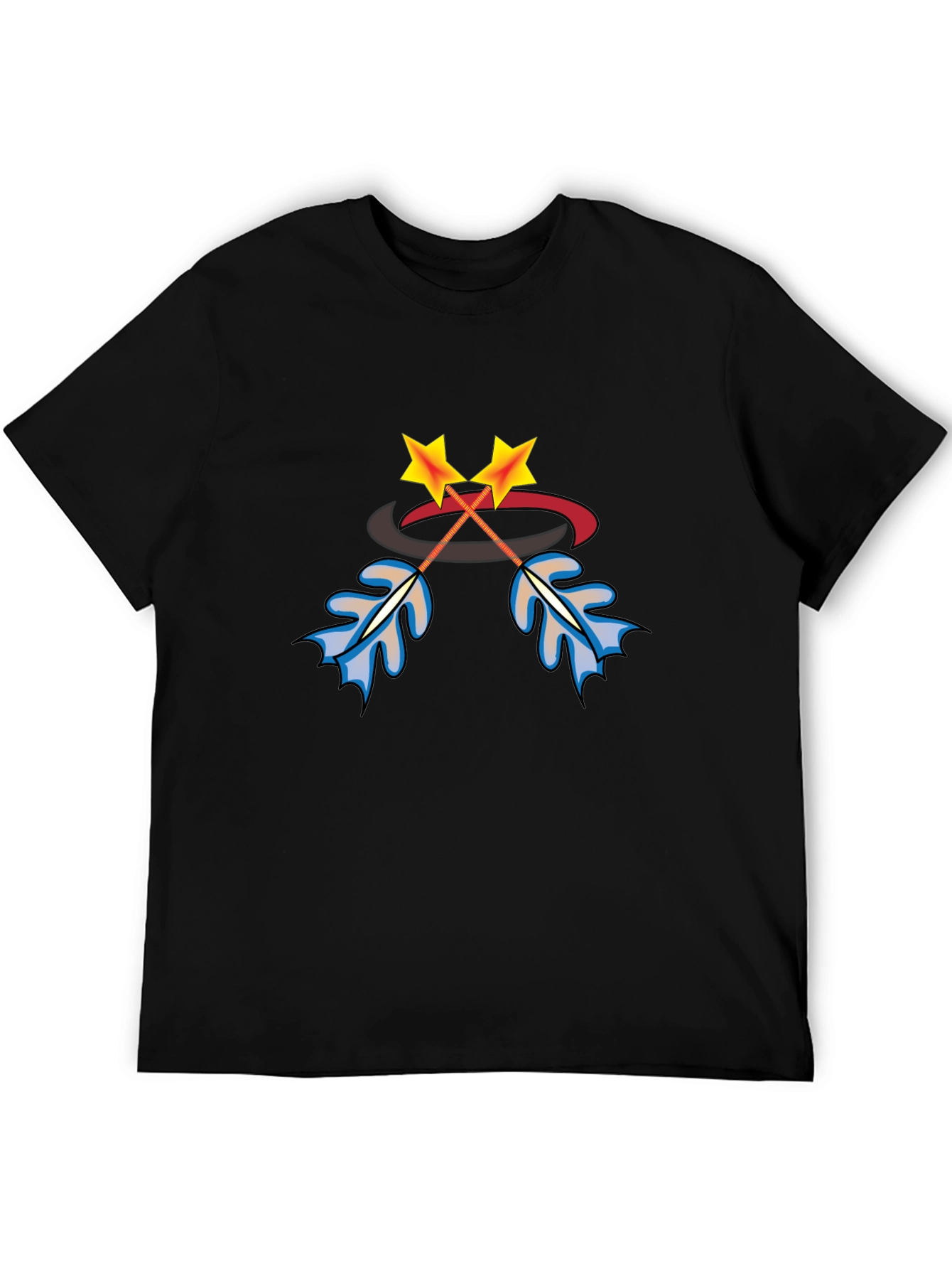 Stylized Crossed Arrows Graphic Tee - Black