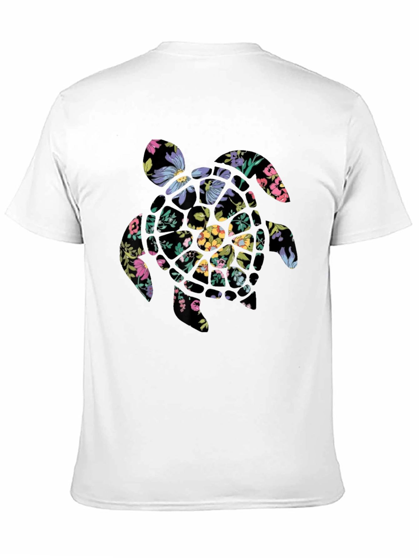 Floral Turtle Graphic Tee - Black