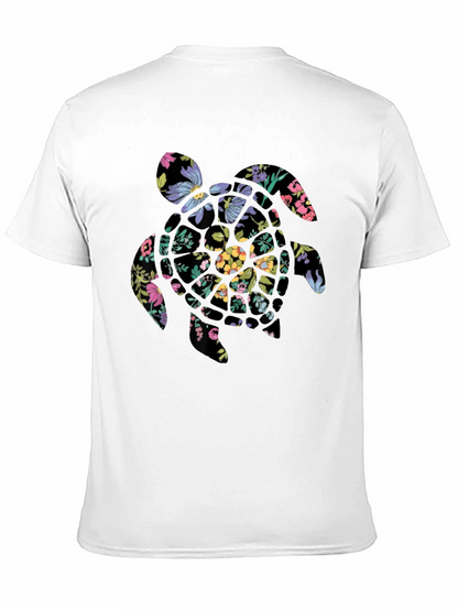 Floral Turtle Graphic Tee - Black