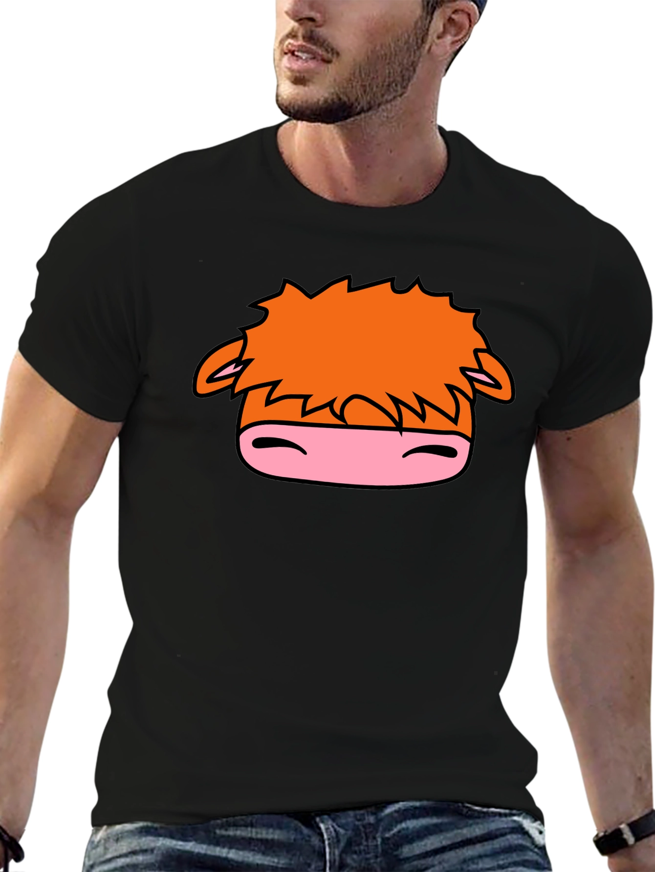 Cartoon Horse Graphic Black T-Shirt