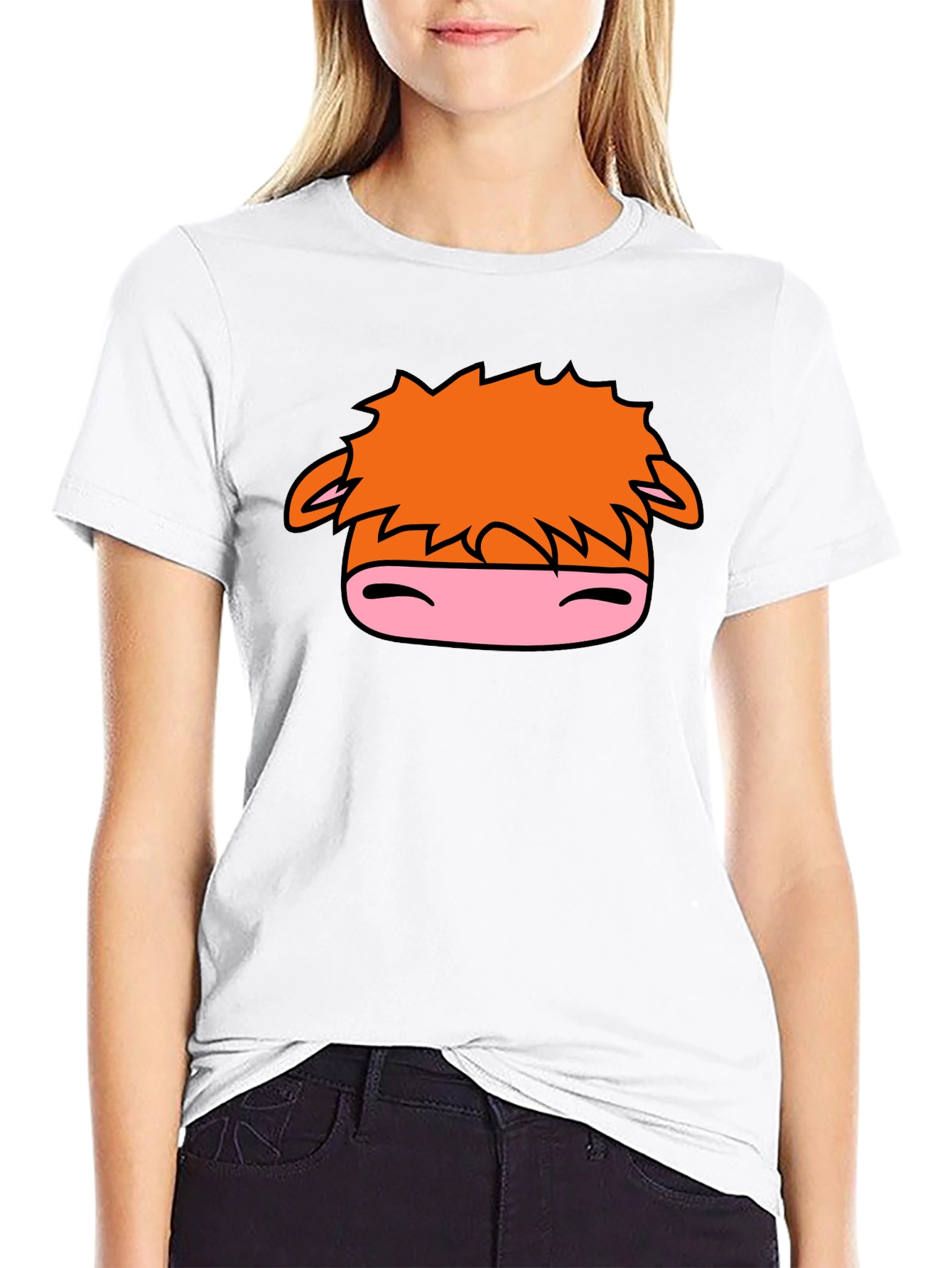 Cartoon Horse Graphic Black T-Shirt