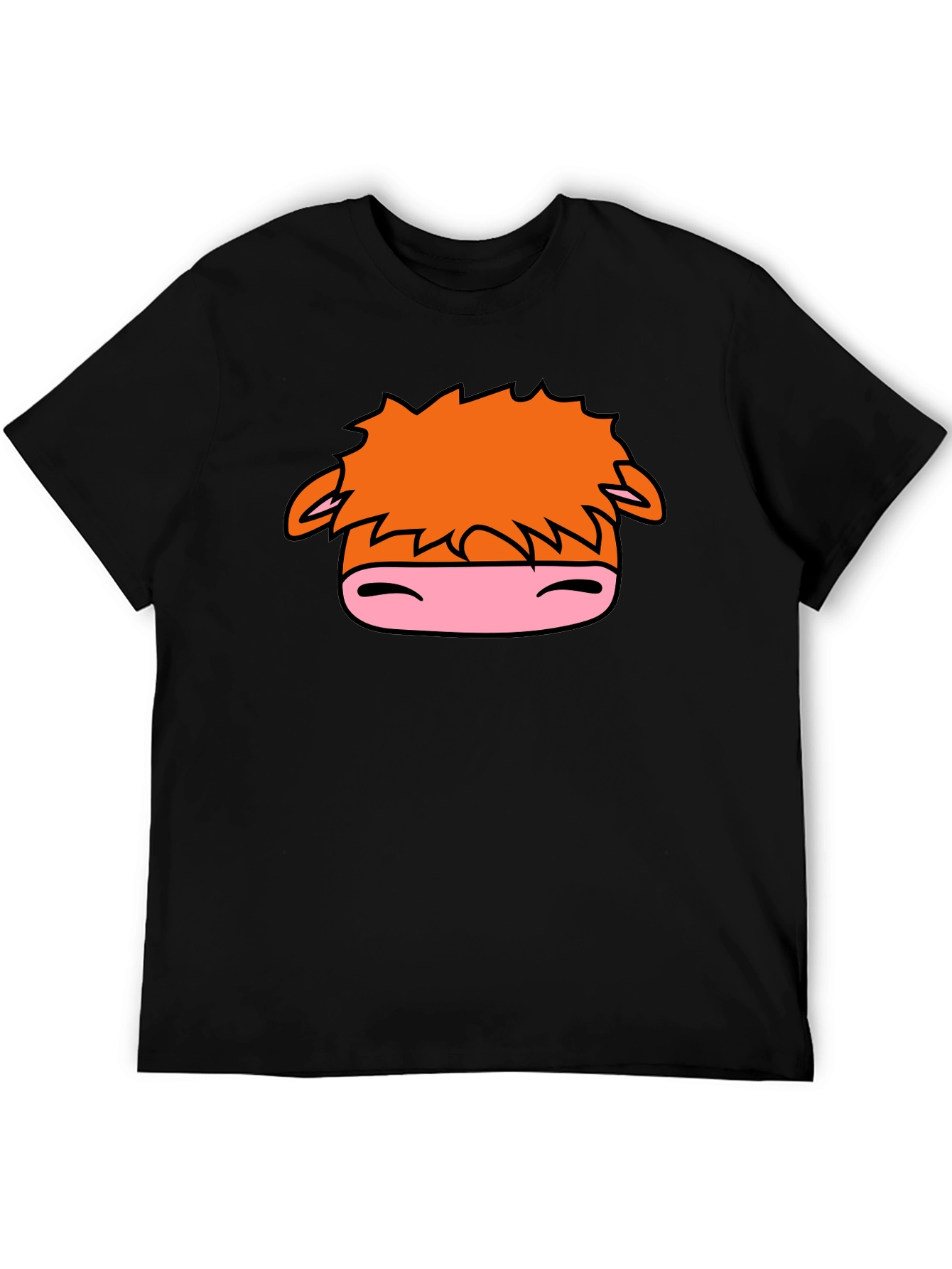 Cartoon Horse Graphic Black T-Shirt