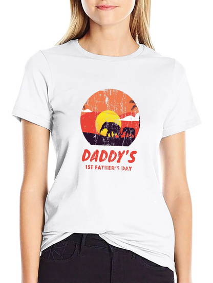 Daddys 1st Fathers Day Elephant Sunset T-Shirt