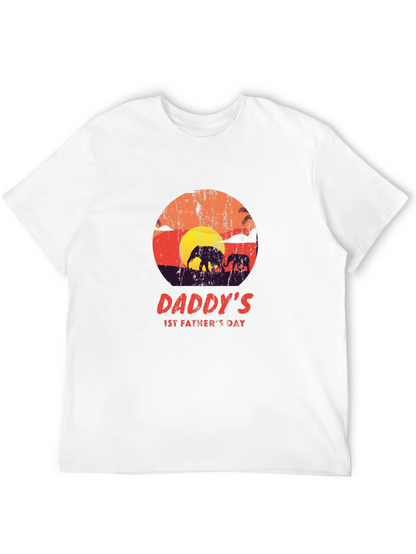 Daddys 1st Fathers Day Elephant Sunset T-Shirt