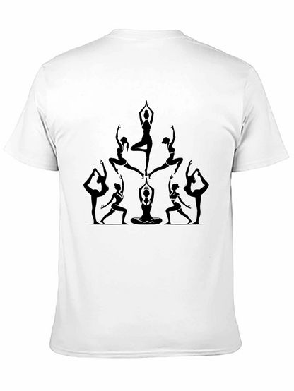 Yoga Pose Graphic Tee - Black Cotton Shirt