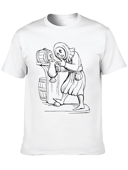 Monk Pouring Beer Graphic T-Shirt