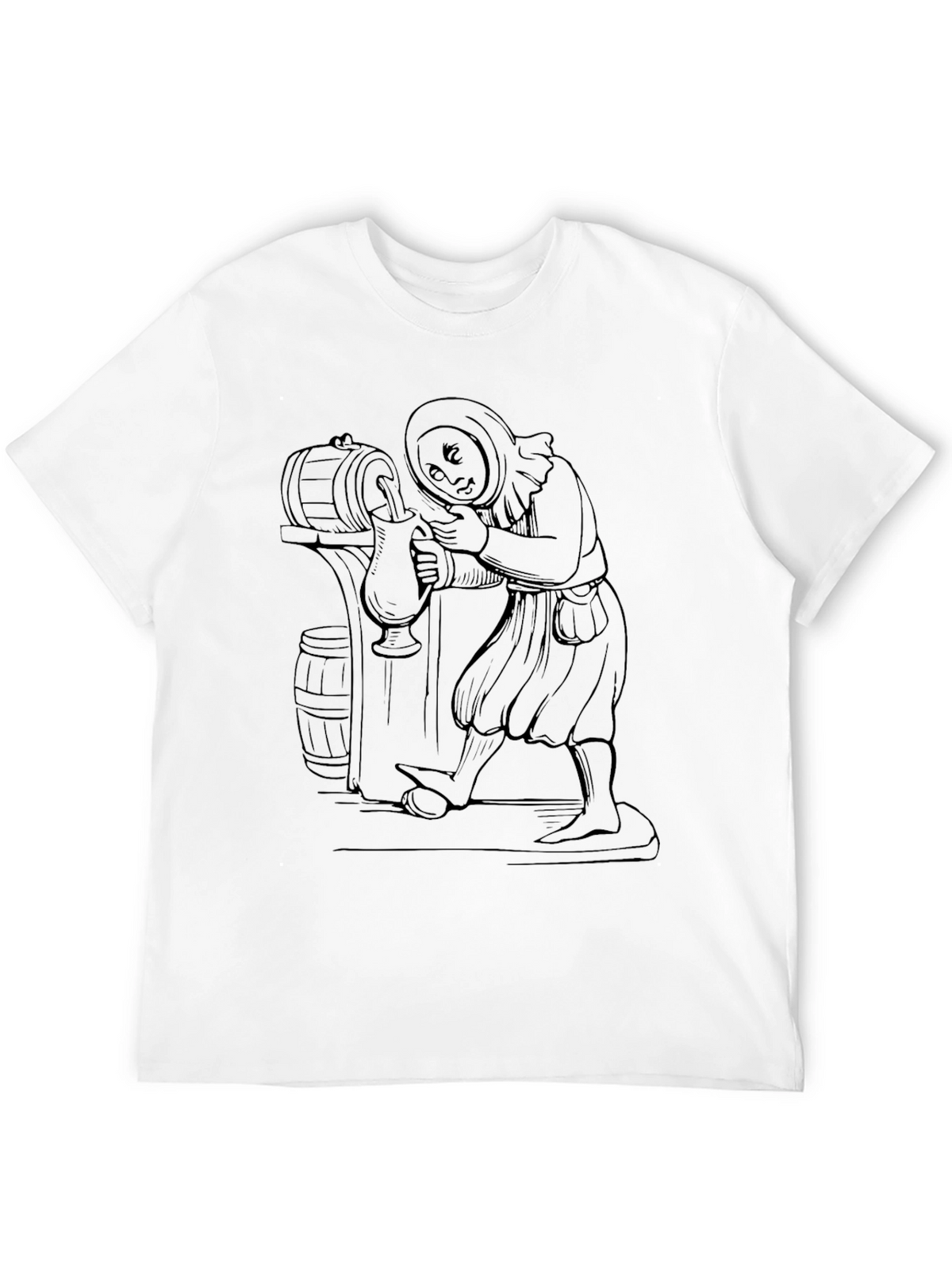 Monk Pouring Beer Graphic T-Shirt