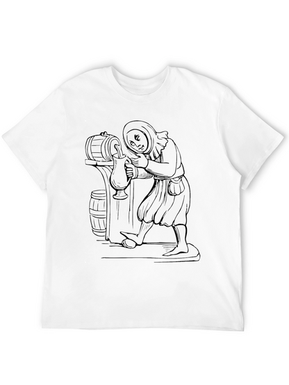 Monk Pouring Beer Graphic T-Shirt