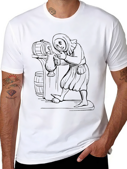 Monk Pouring Beer Graphic T-Shirt