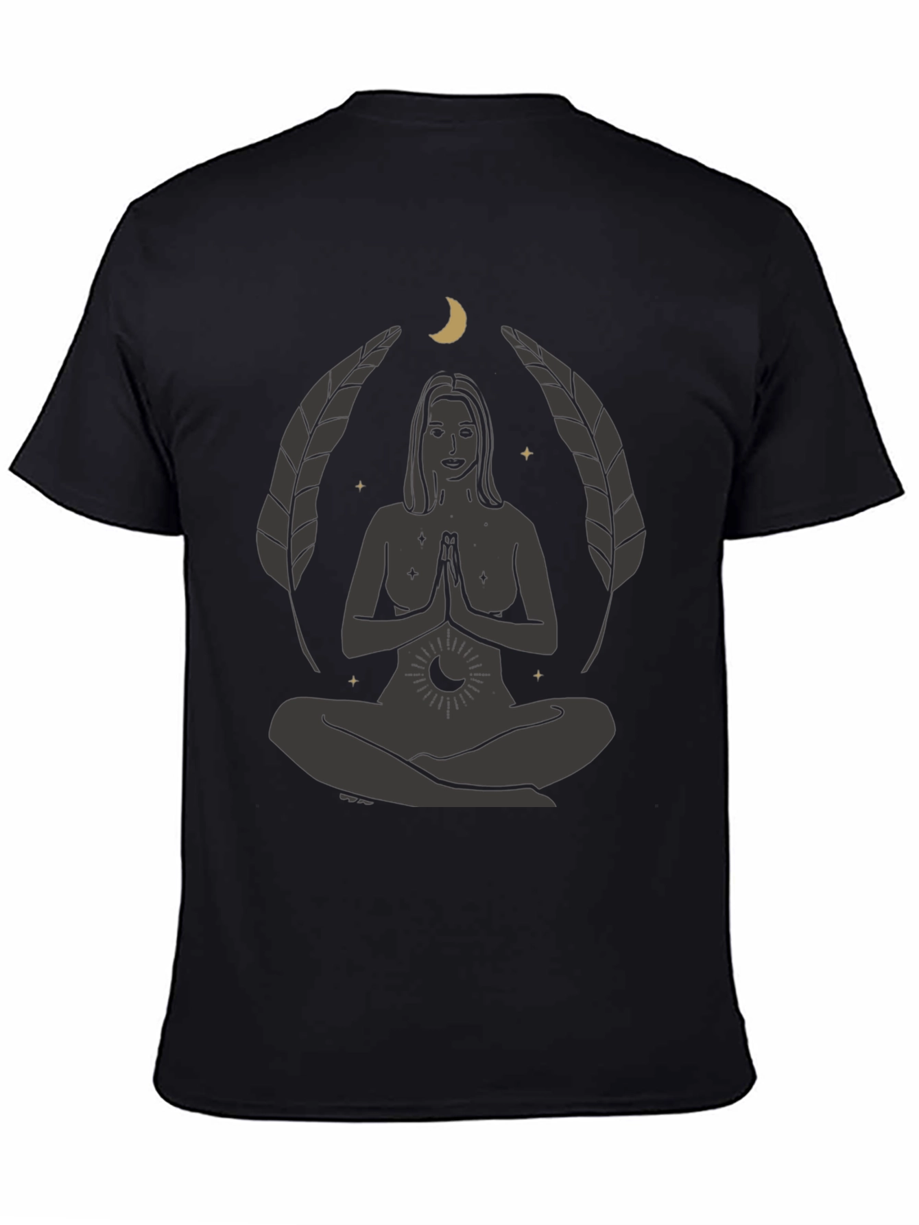 Zen Yoga Goddess Graphic T-Shirt - Black