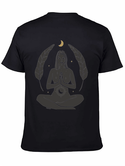 Zen Yoga Goddess Graphic T-Shirt - Black