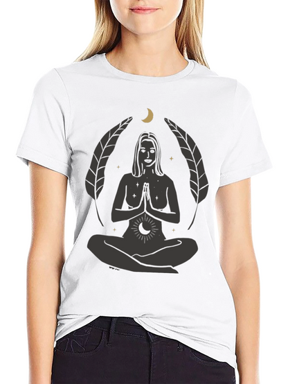 Zen Yoga Goddess Graphic T-Shirt - Black