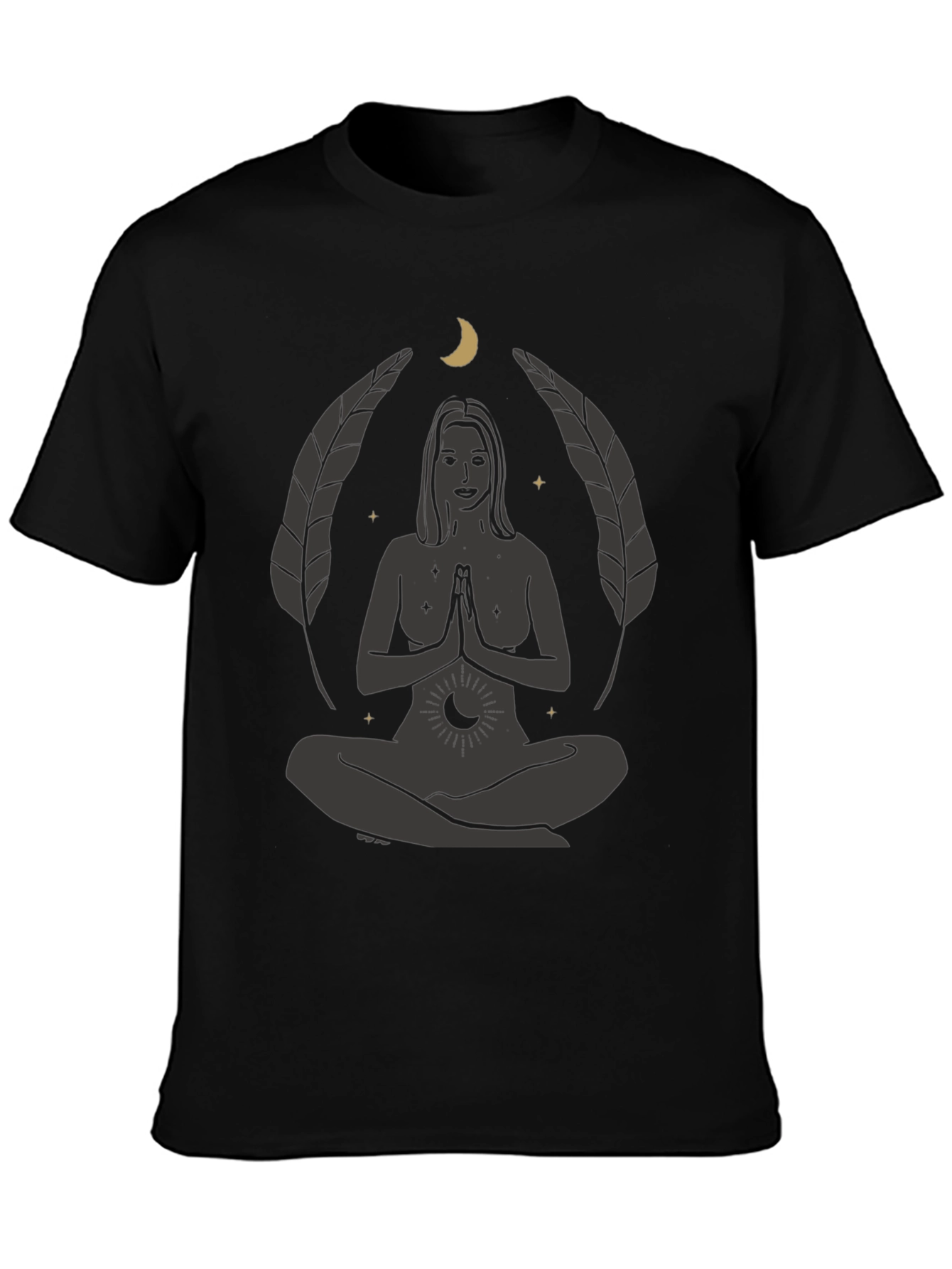 Zen Yoga Goddess Graphic T-Shirt - Black