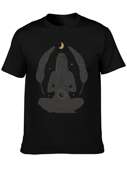 Zen Yoga Goddess Graphic T-Shirt - Black