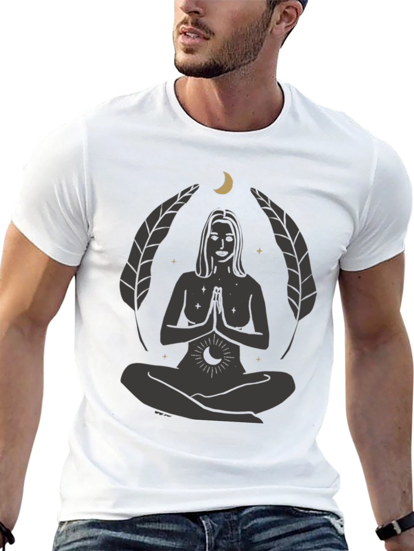Zen Yoga Goddess Graphic T-Shirt - Black