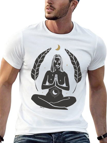 Zen Yoga Goddess Graphic T-Shirt - Black