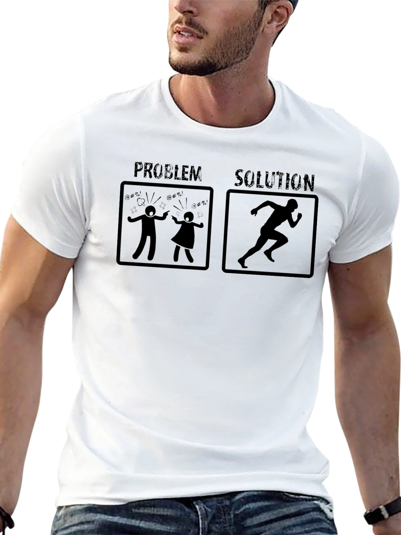 Problem Solution Run T-Shirt Funny Humor Tee