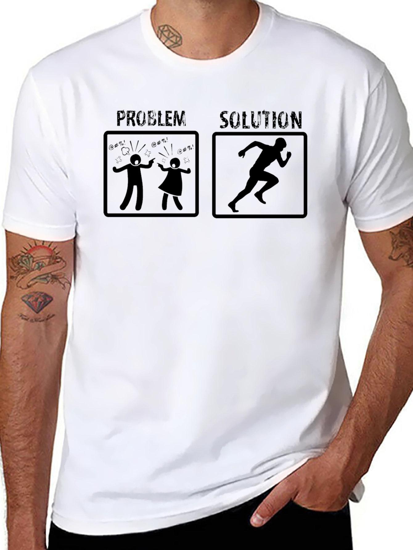 Problem Solution Run T-Shirt Funny Humor Tee