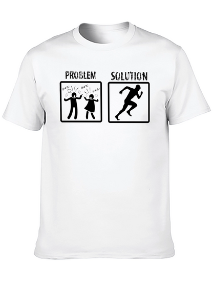 Problem Solution Run T-Shirt Funny Humor Tee