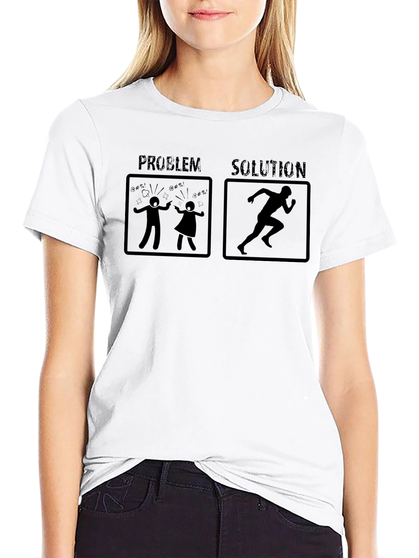 Problem Solution Run T-Shirt Funny Humor Tee