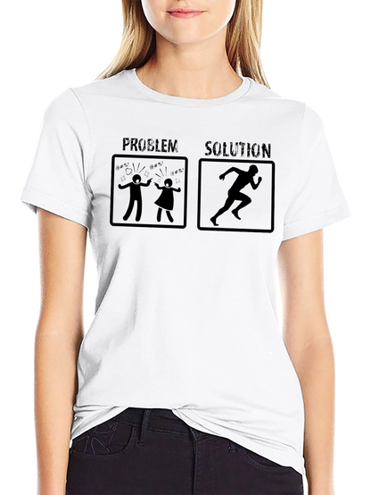 Problem Solution Run T-Shirt Funny Humor Tee
