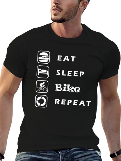Eat Sleep Bike Repeat Funny Biker T-Shirt