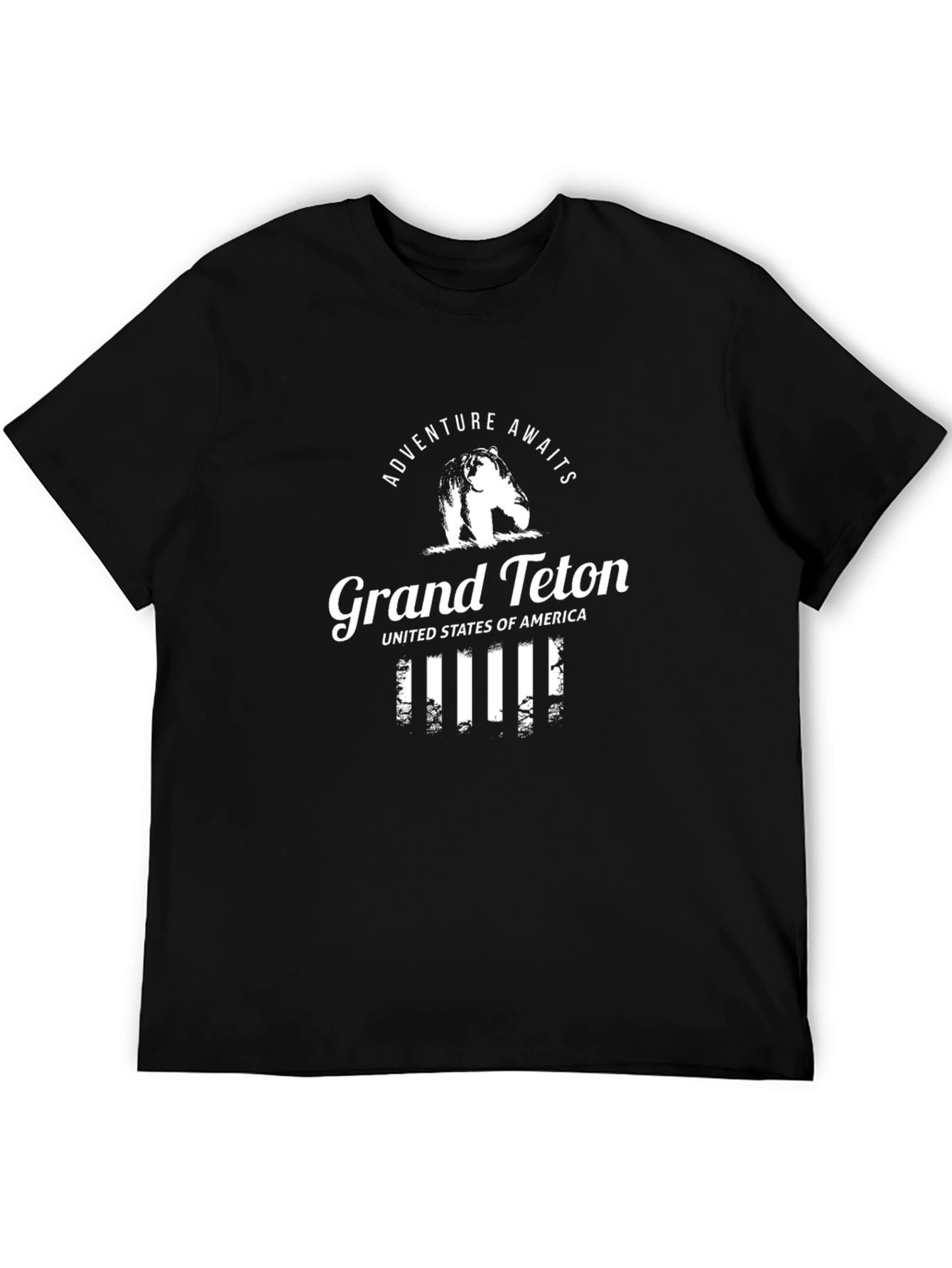 Grand Teton Adventure Awaits Black Graphic Tee
