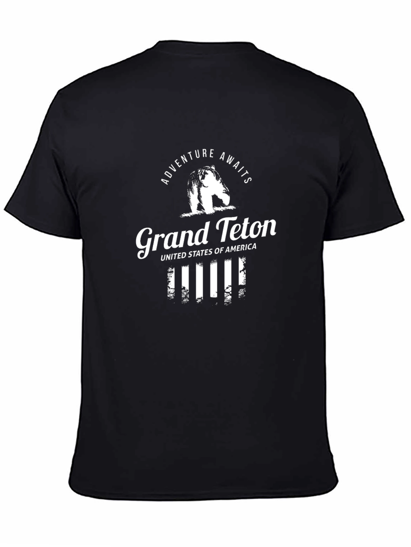 Grand Teton Adventure Awaits Black Graphic Tee