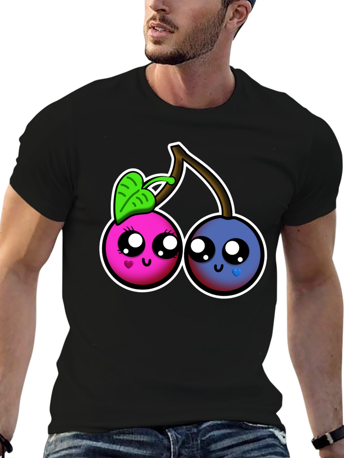 Kawaii Cherry Graphic Tee - Cute Fruit Shirt