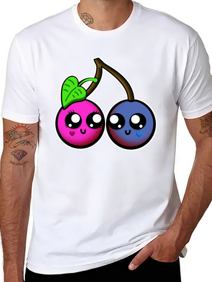 Kawaii Cherry Graphic Tee - Cute Fruit Shirt