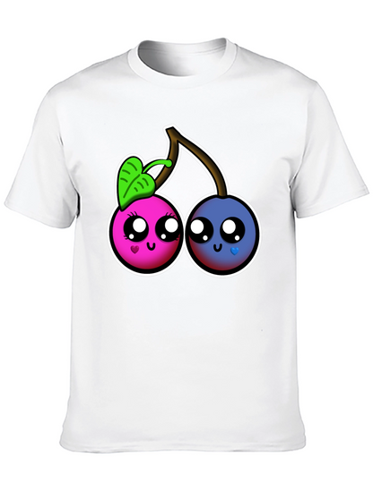 Kawaii Cherry Graphic Tee - Cute Fruit Shirt